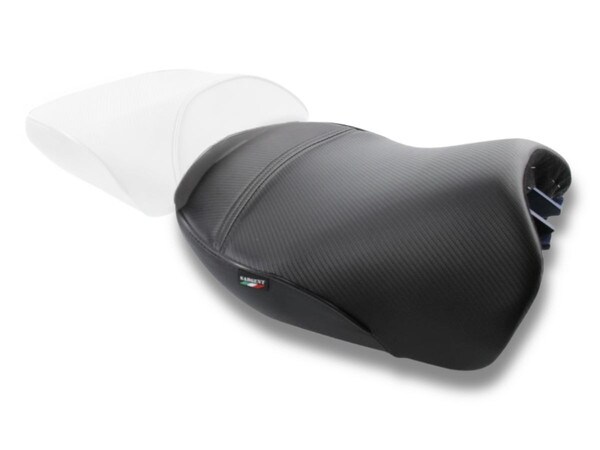 Beautiful World Sport front motorcycle seat with standard CFX and all black - available only from Sargent Cycle Products.